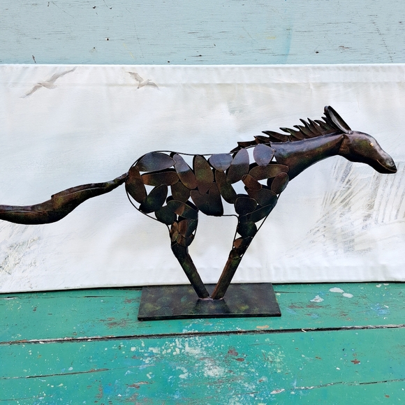 Metal Horse Sculpture Brutalist Style - Picture 12 of 17